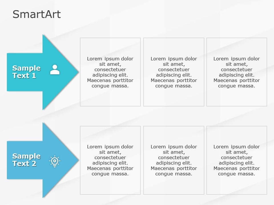 SmartArt List Arrows Segments 2 Steps & Google Slides Theme