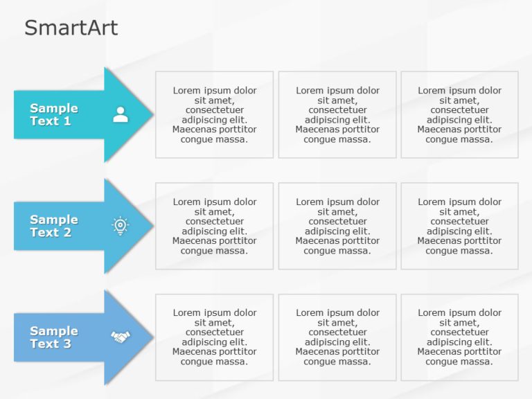 SmartArt List Arrows Segments 3 Steps & Google Slides Theme