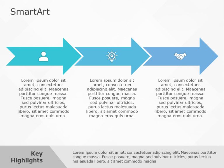 SmartArt Process Arrow Chevron 3 Steps & Google Slides Theme