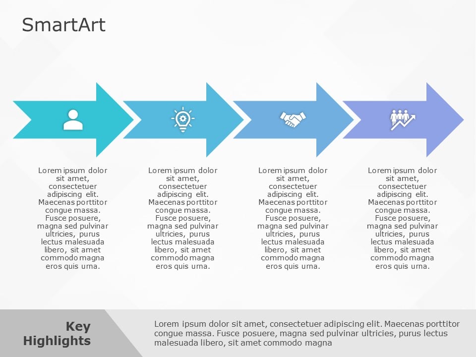 SmartArt Process Arrow Chevron 4 Steps & Google Slides Theme