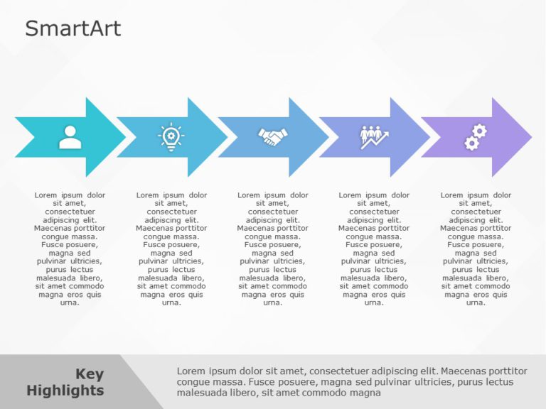SmartArt Process Arrow Chevron 5 Steps & Google Slides Theme