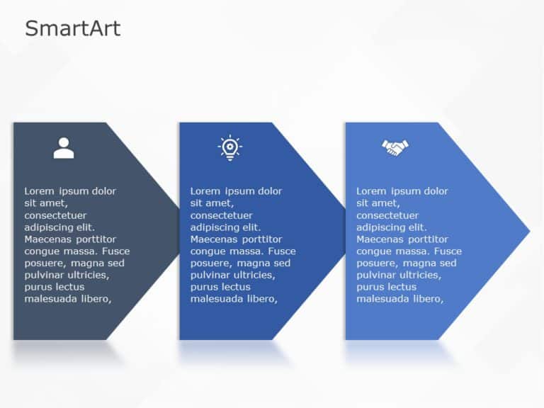 SmartArt Process Basic Chevron 3 Steps & Google Slides Theme