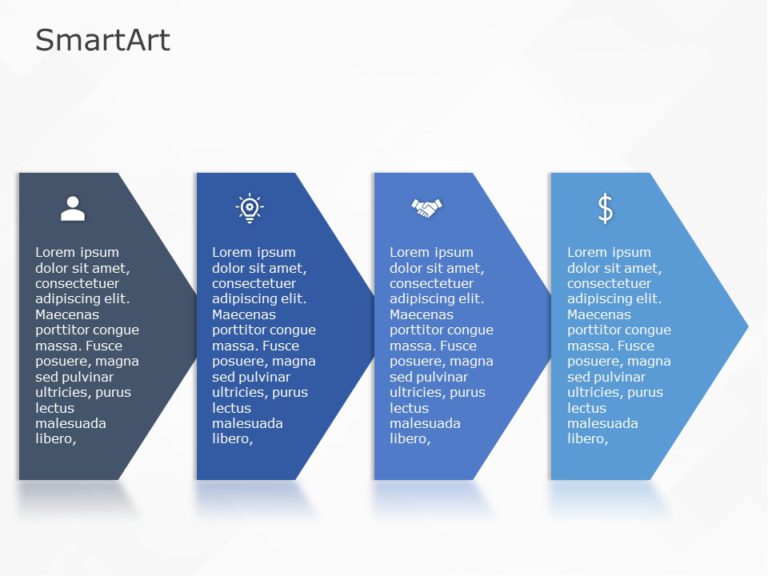 SmartArt Process Basic Chevron 4 Steps & Google Slides Theme