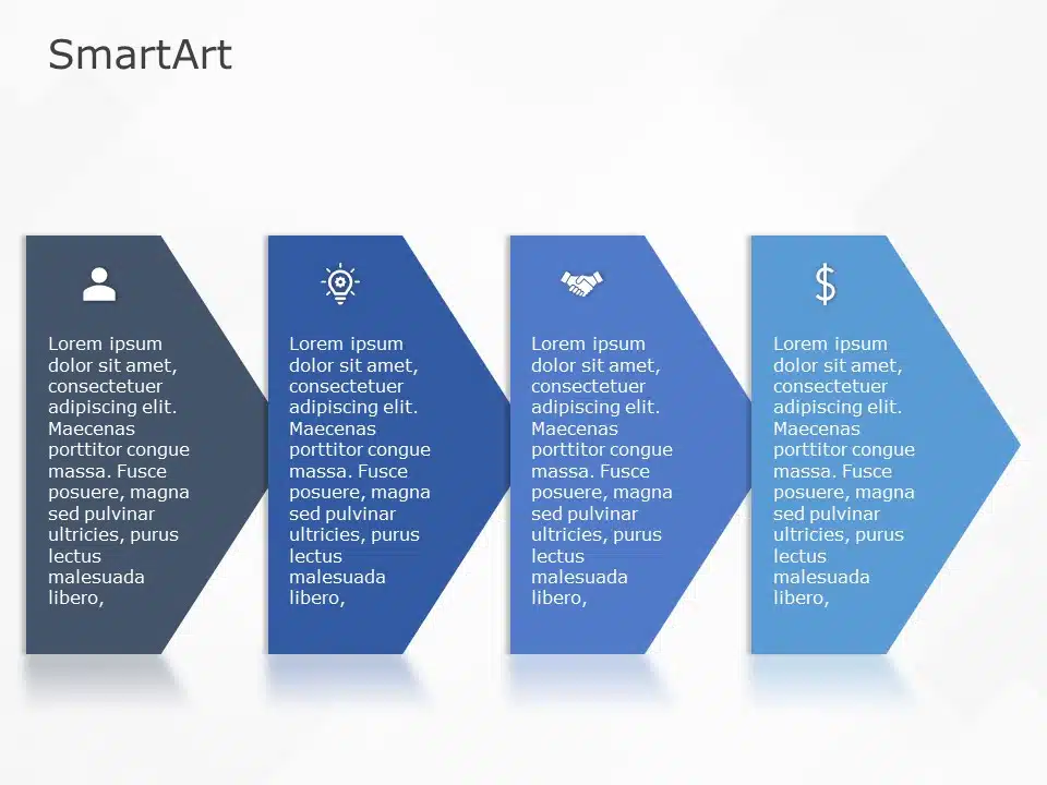 SmartArt Process Basic Chevron 4 Steps & Google Slides Theme