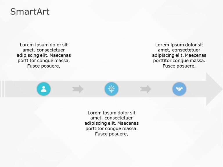 SmartArt Process Basic Roadmap 3 Steps & Google Slides Theme