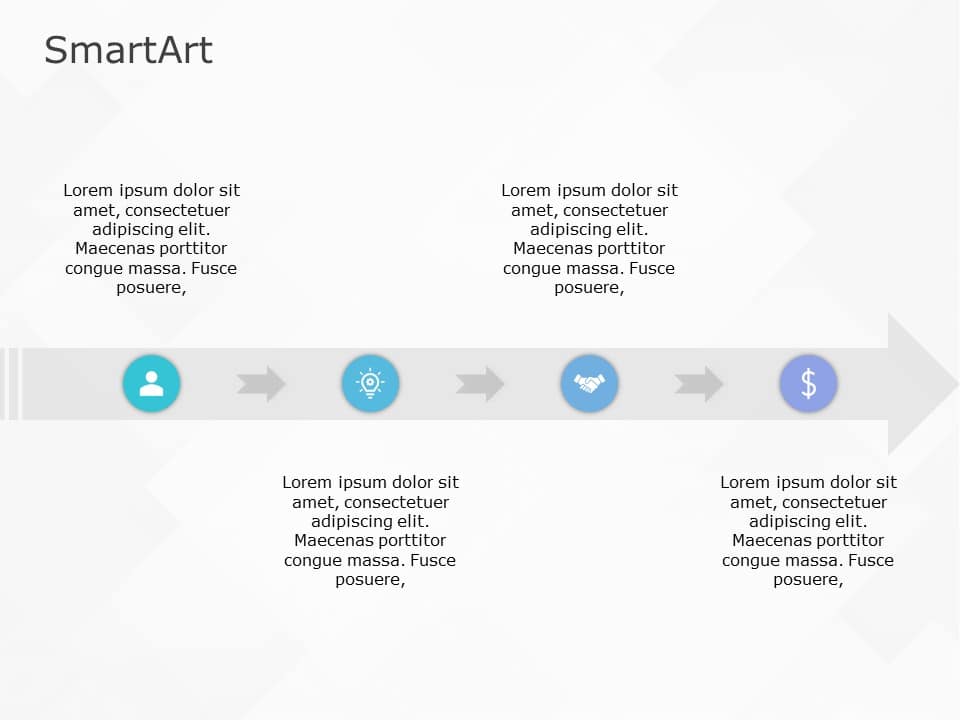 SmartArt Process Basic Roadmap 4 Steps & Google Slides Theme