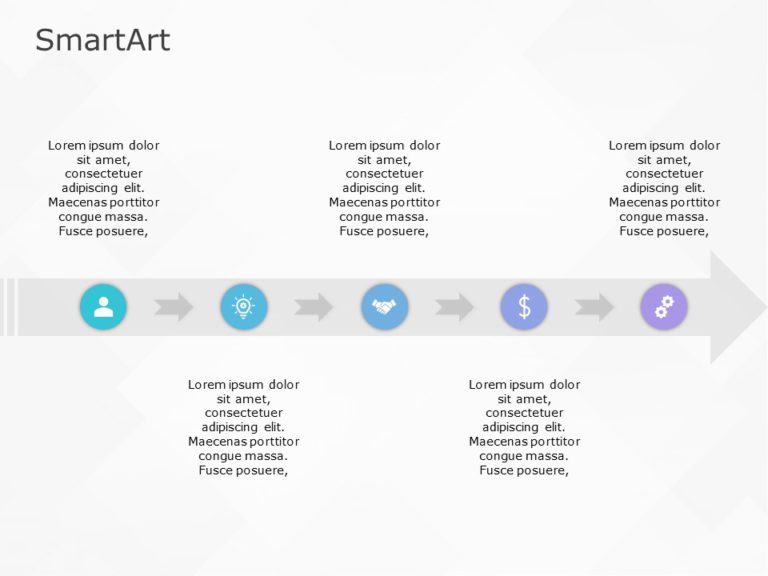 SmartArt Process Basic Roadmap 5 Steps & Google Slides Theme