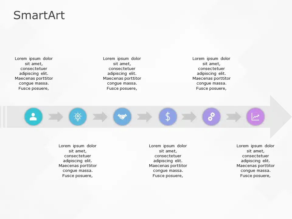 SmartArt Process Basic Roadmap 6 Steps & Google Slides Theme