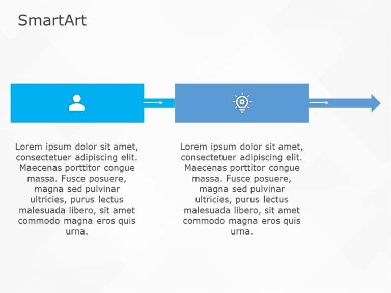 SmartArt Process Basic Square 2 Steps & Google Slides Theme