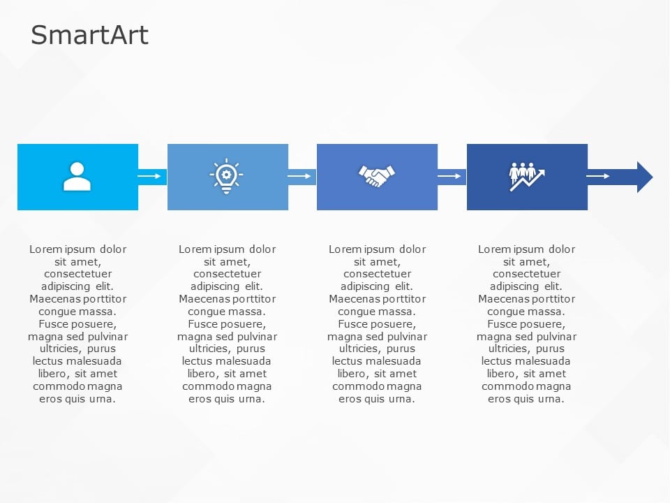 SmartArt Process Basic Square 4 Steps & Google Slides Theme