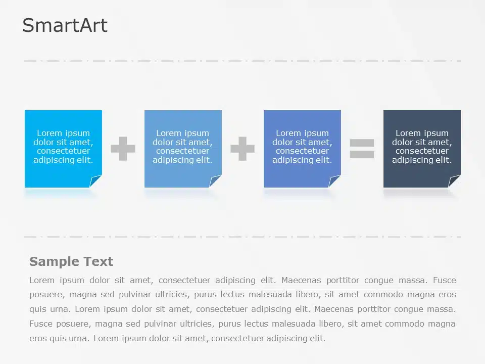 SmartArt Process Equation 3 Steps & Google Slides Theme