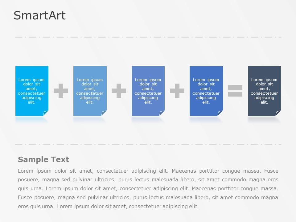 SmartArt Process Equation 4 Steps & Google Slides Theme