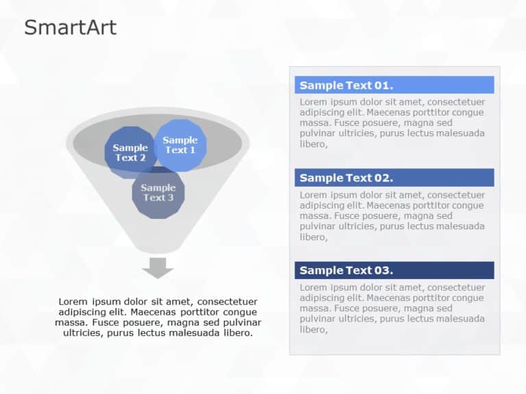 SmartArt Process Funnel 3 Steps & Google Slides Theme