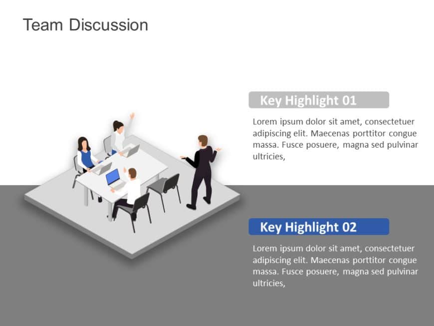 Team Discussion Isometric PowerPoint Template