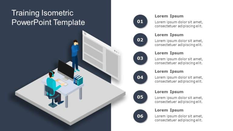 Training Isometric PowerPoint Template & Google Slides Theme