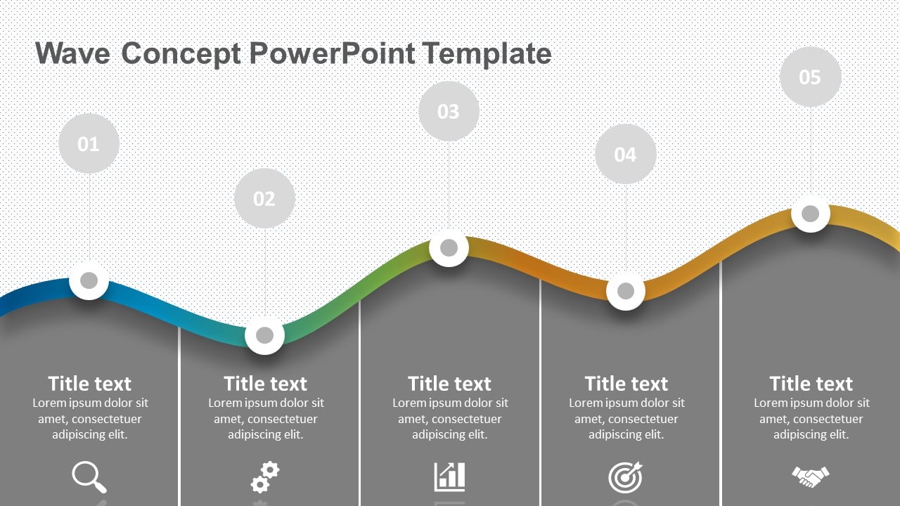 Powerpoint Wave Charactic Wave Concept PowerPoint Template