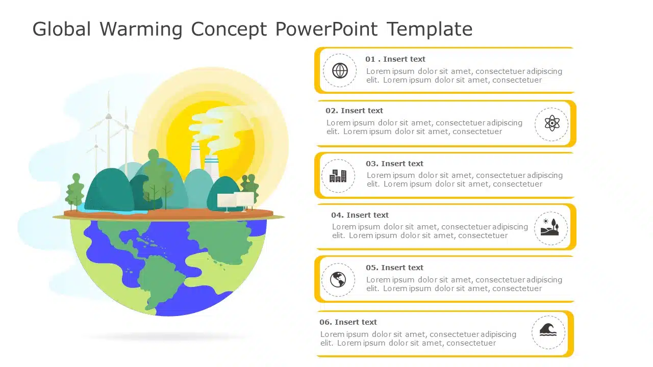 Global Warming Concept PowerPoint Template & Google Slides Theme