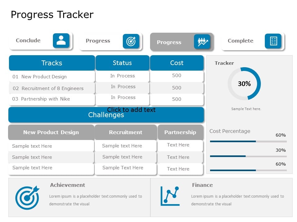 Progress Tracker PowerPoint Template & Google Slides Theme