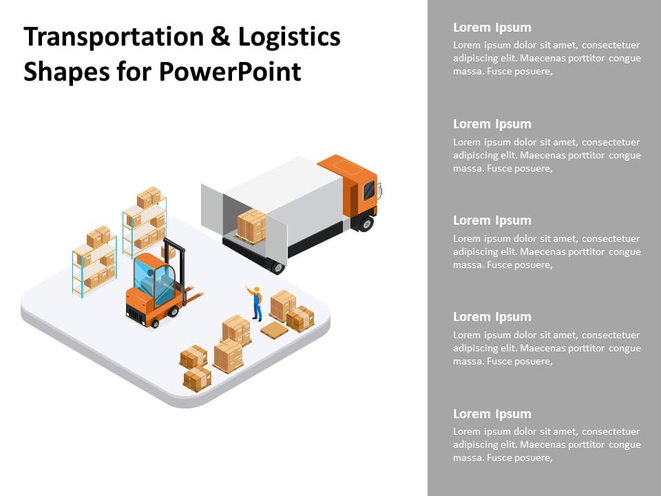 Transportation Logistics Isometric PowerPoint Template