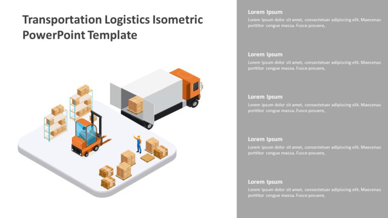 Transportation Logistics Isometric PowerPoint Template & Google Slides Theme