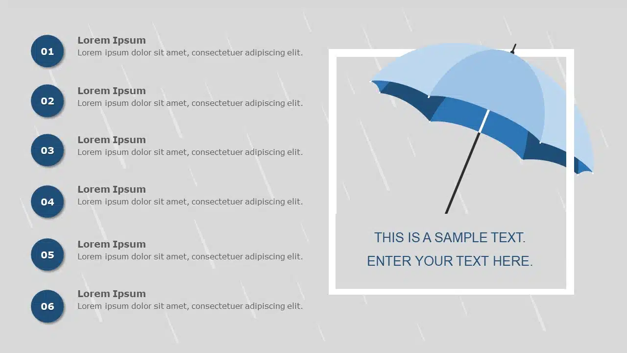 Umbrella List PowerPoint Template & Google Slides Theme