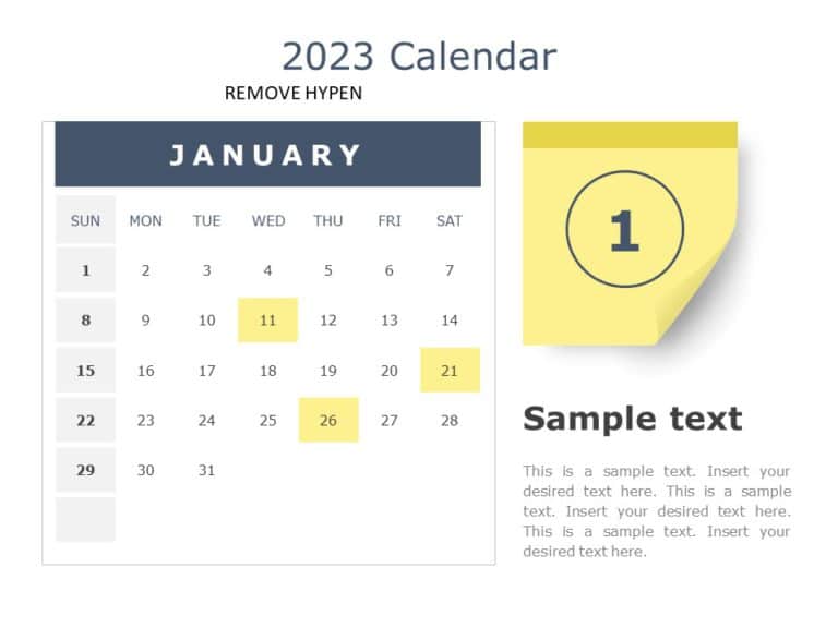 2023 Monthly Calendar PowerPoint Template