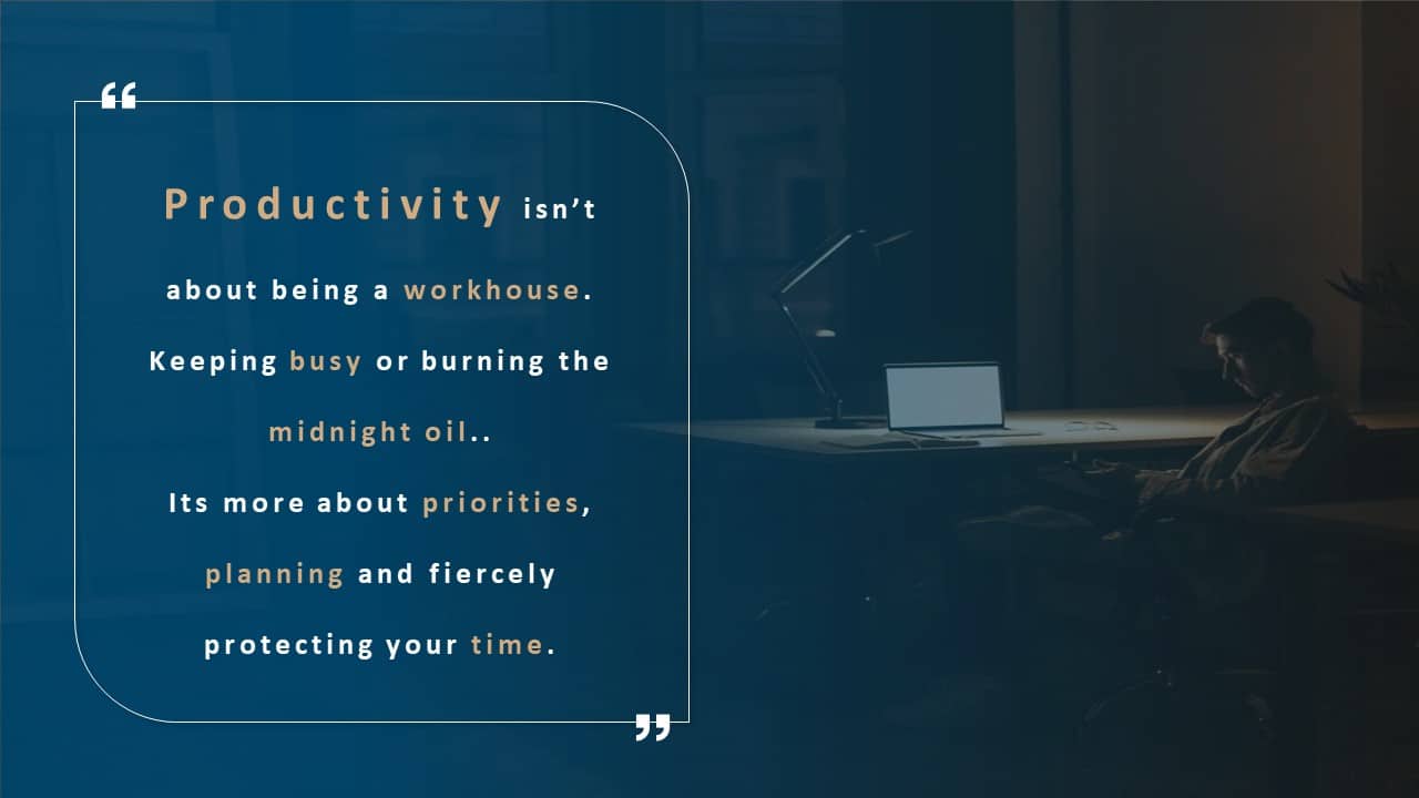 Animated Productivity Quote PowerPoint Template & Google Slides Theme
