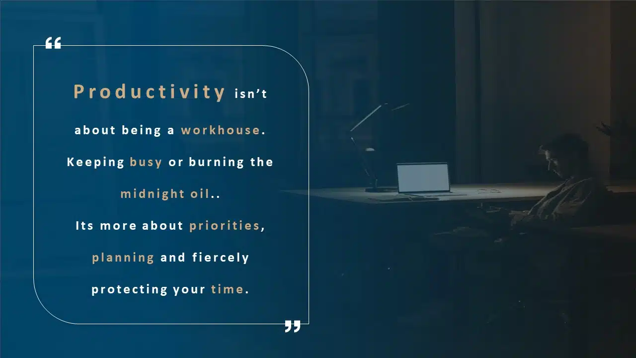 Animated Productivity Quote PowerPoint Template & Google Slides Theme