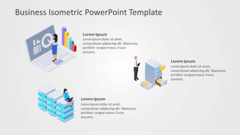 Business Isometric PowerPoint Template & Google Slides Theme