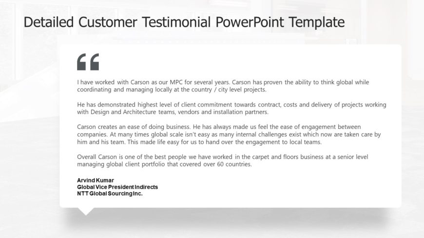 Detailed Customer Testimonial PowerPoint Template