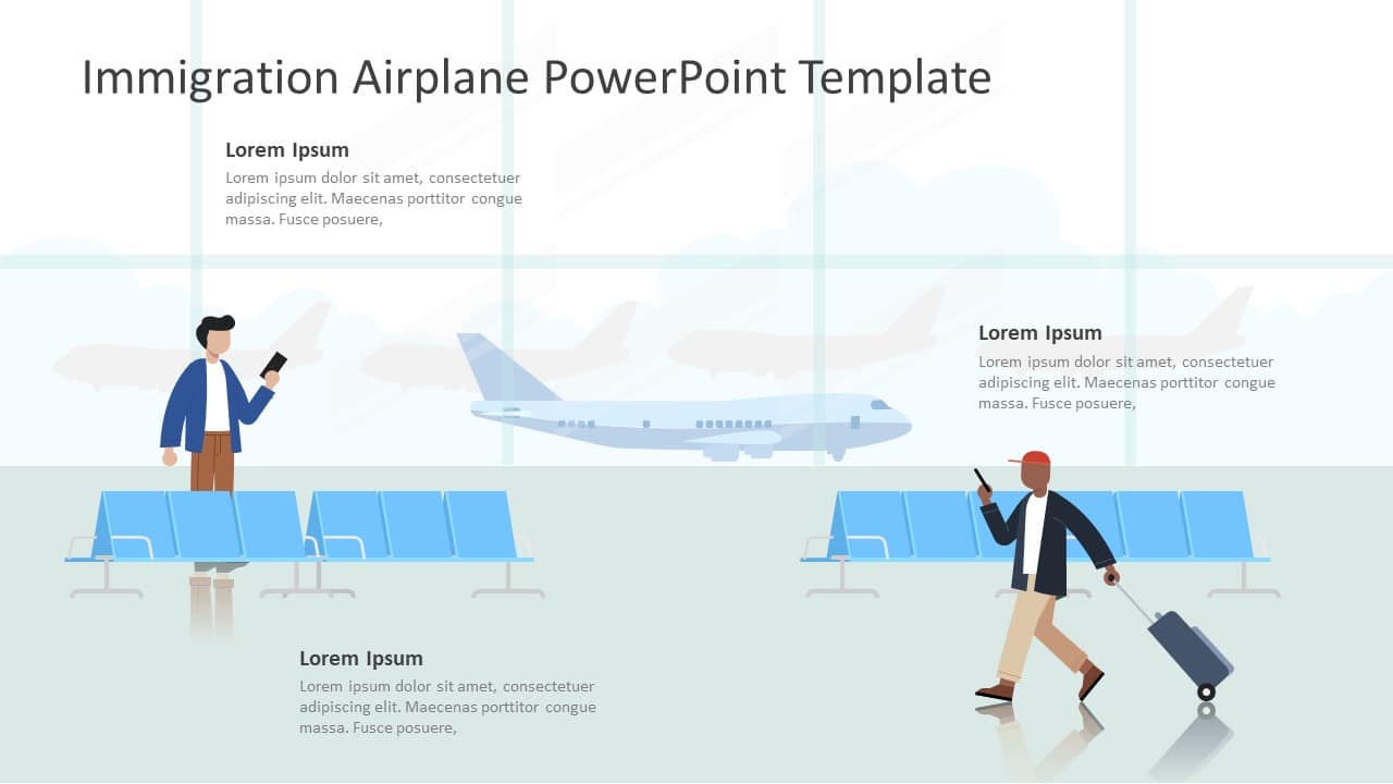 Immigration Airplane PowerPoint Template & Google Slides Theme