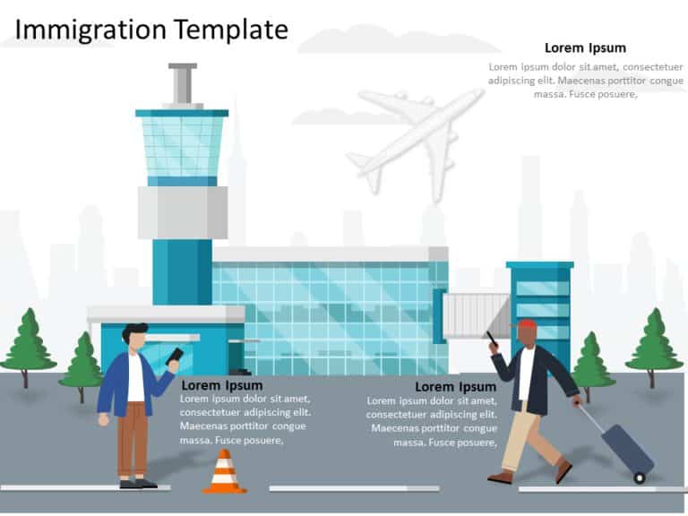 Immigration Airport PowerPoint Template & Google Slides Theme