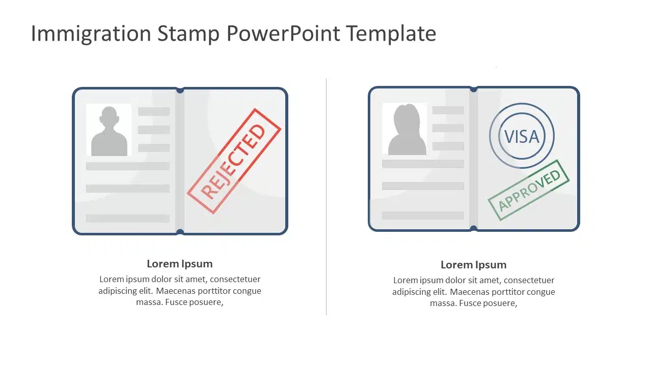 Immigration Stamp PowerPoint Template & Google Slides Theme