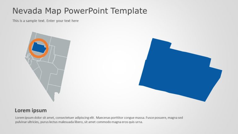 Nevada Map 3 PowerPoint Template & Google Slides Theme