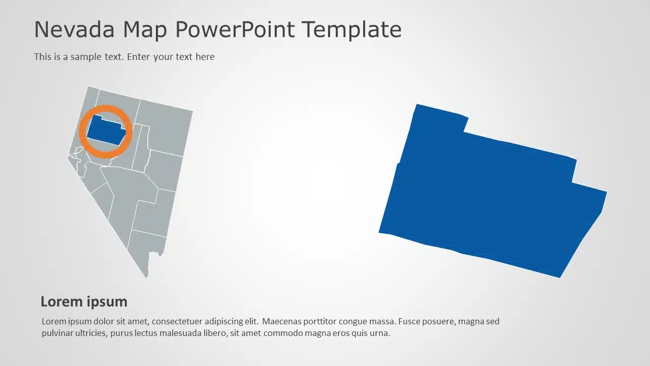 Nevada Map 3 PowerPoint Template & Google Slides Theme