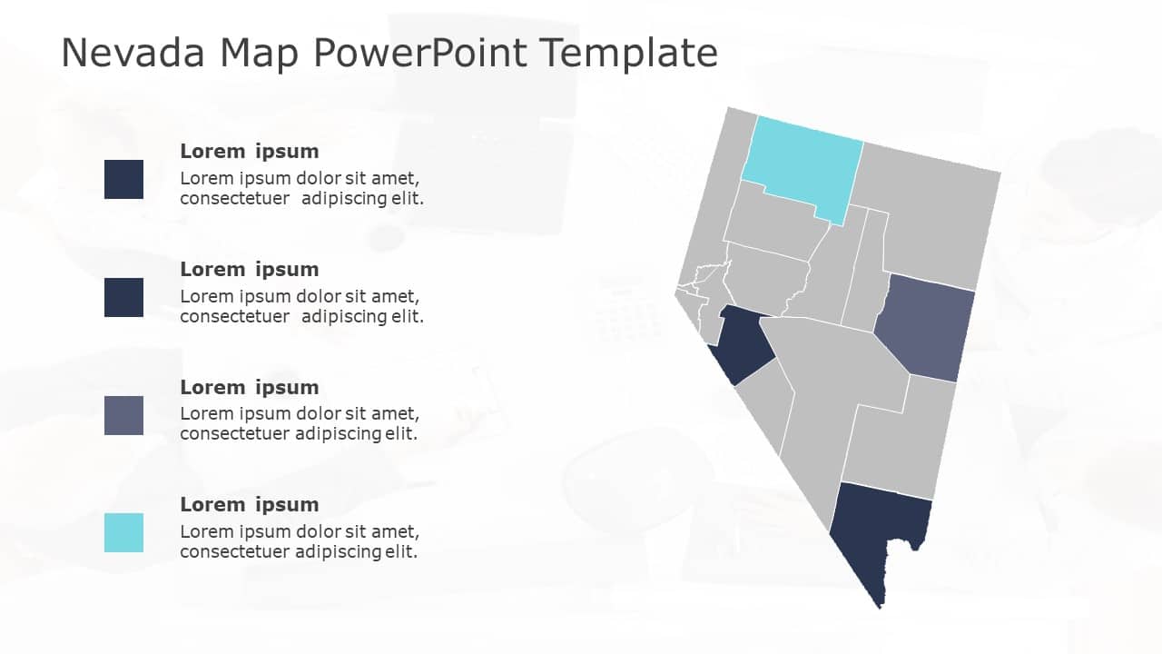 Nevada Map 4 PowerPoint Template & Google Slides Theme