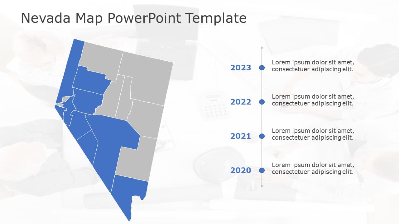Nevada Map 5 PowerPoint Template & Google Slides Theme