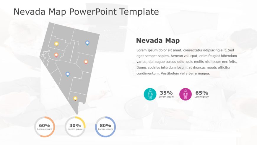 Nevada Map 6 PowerPoint Template