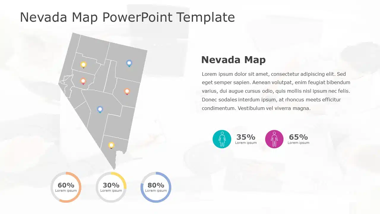 Nevada Map 6 PowerPoint Template & Google Slides Theme