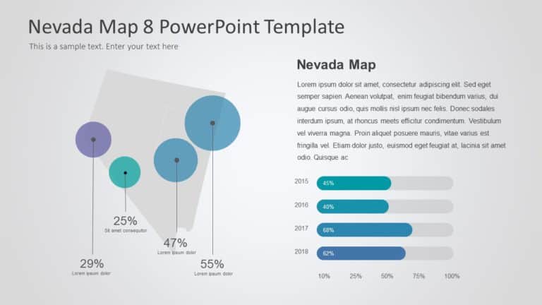 Nevada Map 8 PowerPoint Template & Google Slides Theme