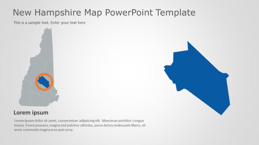 New Hampshire Map 3 PowerPoint Template