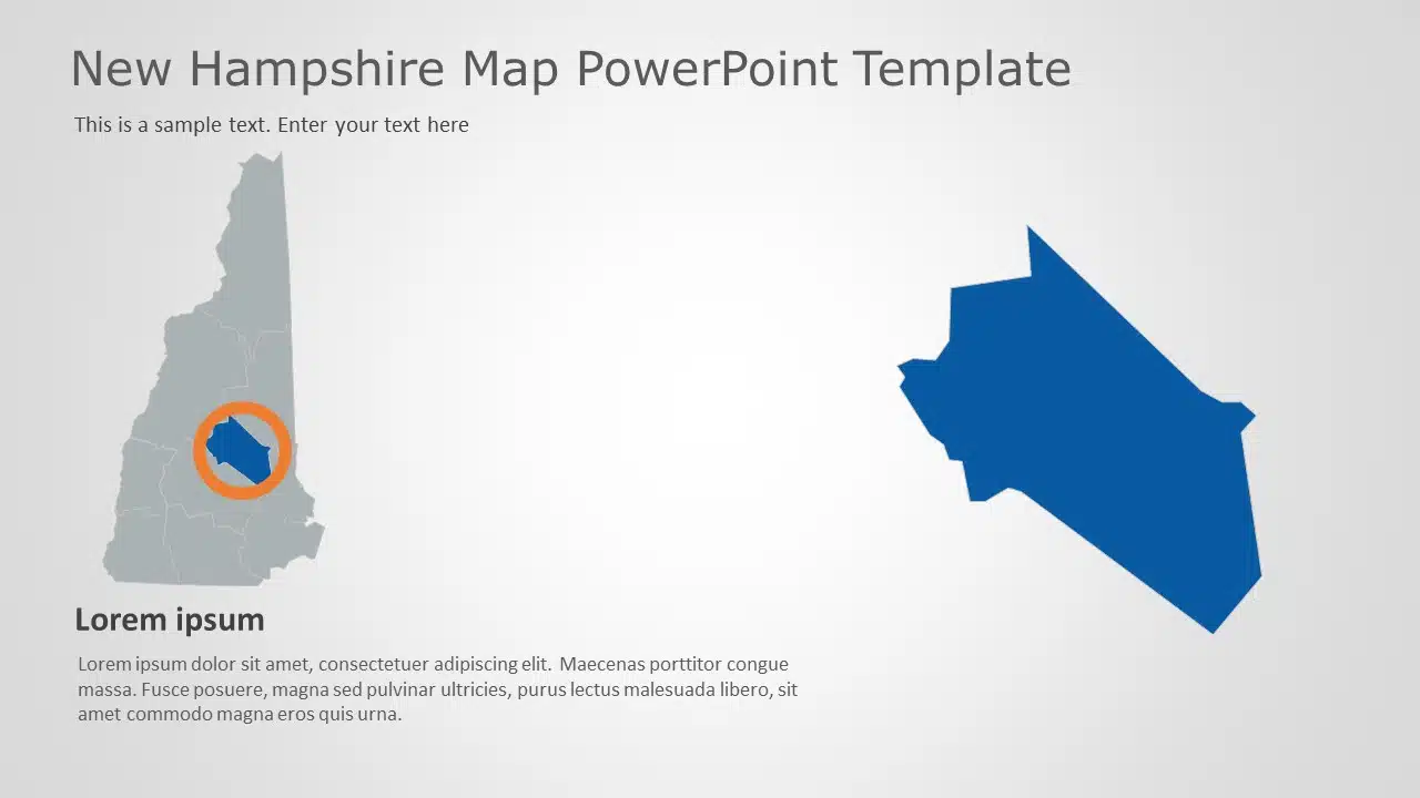 New Hampshire Map 3 PowerPoint Template & Google Slides Theme