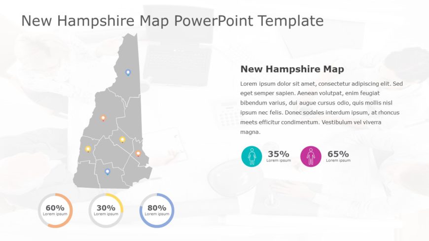 New Hampshire Map 6 PowerPoint Template