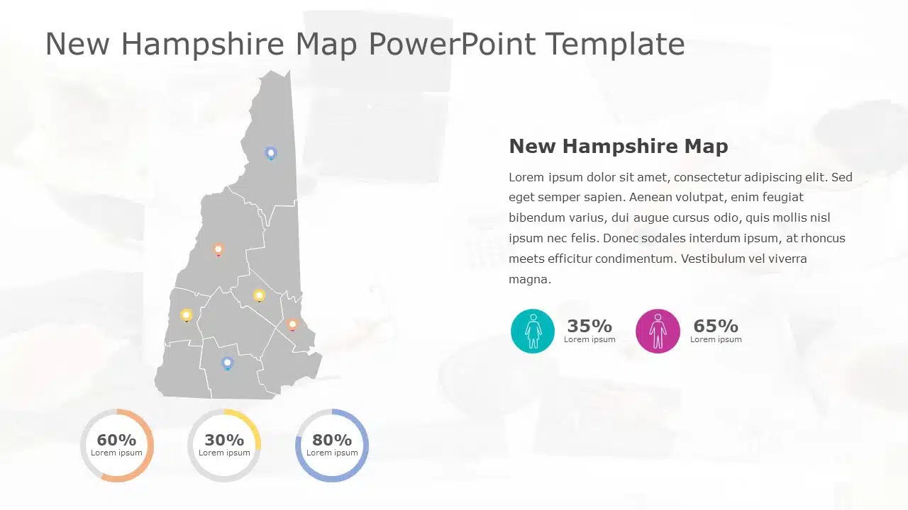 New Hampshire Map 6 PowerPoint Template & Google Slides Theme