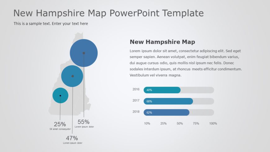 New Hampshire Map 8 PowerPoint Template