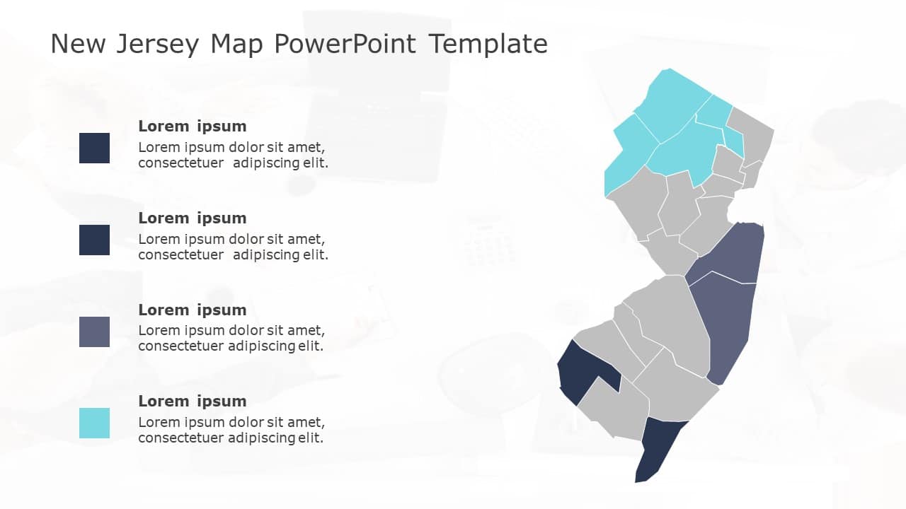 New Jersey Map 4 PowerPoint Template & Google Slides Theme