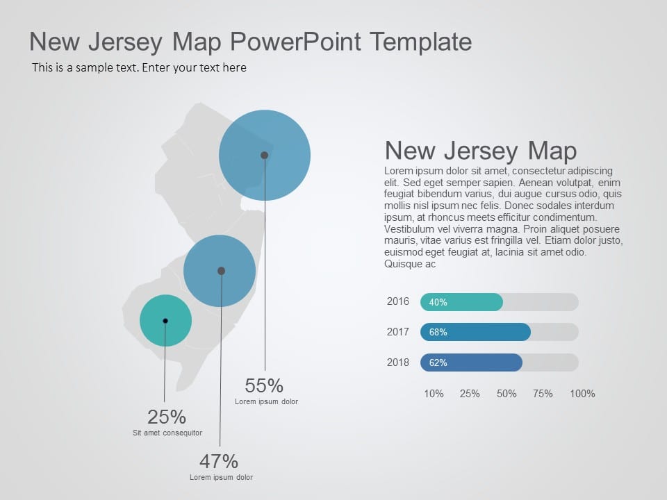 New Jersey Map 8 PowerPoint Template
