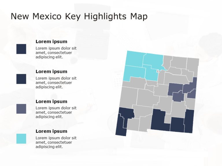 New Mexico Map 4 PowerPoint Template & Google Slides Theme