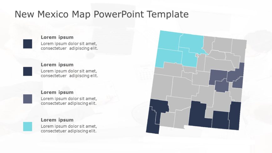 New Mexico Map 4 PowerPoint Template