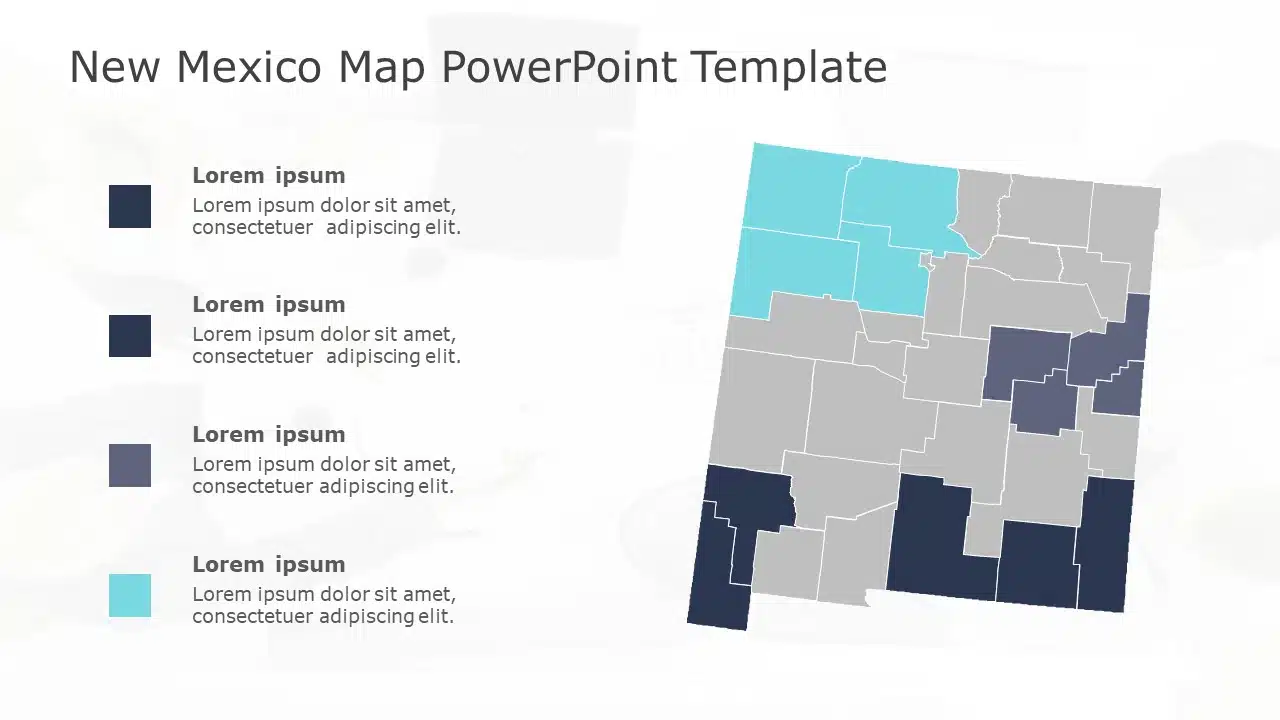 New Mexico Map 4 PowerPoint Template & Google Slides Theme